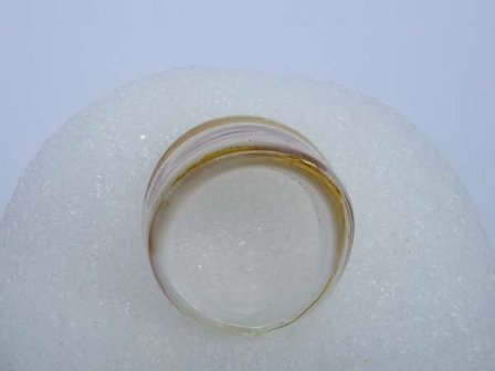 Ring, witte murano met goud, wit, roze, 12 stuks