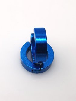 Stahl - blaumetallicfarbene Ohrringe.