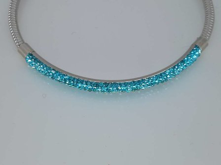 Flex-armband 18cm, Turquoise kristalreihe, edelstahl