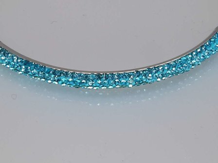 Flex-armband 18cm, Turquoise kristalreihe, edelstahl