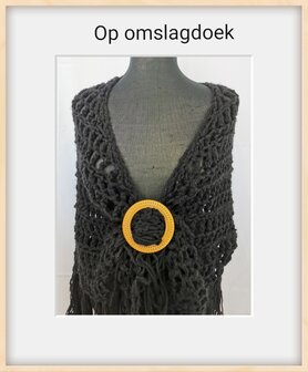 Sjaal ring-bamboe look-handige ring om een sjaal/omslagdoek vast te zetten zonder gaatjes maken.