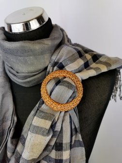 Schalring-Bambus-Look-praktischer Ring zum Befestigen eines Schals/Tuchs ohne L&ouml;cher zu machen.