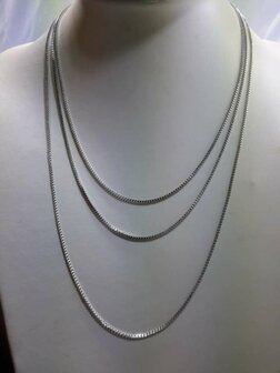 Edelstaal fijne schakelketting, L 70 cm