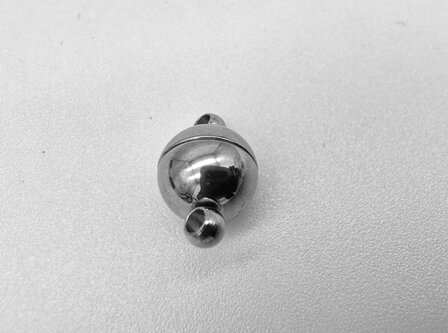 RVS 5 x Magneet sluiting- rond zilver- &Oslash; 8 mm- Sieraden sluiting- magneet slotjes.