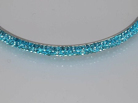 Flex Armband 19cm, 3 kristalrijen in kleur, edelstaal