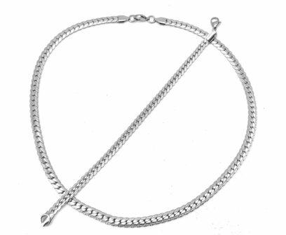 Fantasy Halskette gegl&auml;ttet Gourmet Silber - 45 cm Breite 5,7 mm