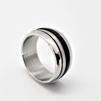 Edelstahl breit - Spannung - Spinning - Ringe - Dreifachfarbe. Dieser Ring ist sowohl f&uuml;r Damen als auch f&uuml;r Herren geeignet.