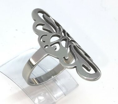 Edelstahl Ringe Silberring mit ausgeschnittener Figur 