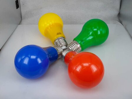 Ledlamp farbig 5 W, E27 G60