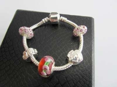 Armband voor pandora bedels, verzilverd 14 cm