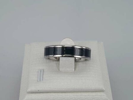 Edelstahl Ringe, silber farbe mit mittle schwarze