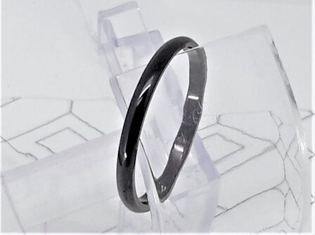 RVS zwart Ringen, rond, glad als minimalist ring-pinkring-kinderen ring doos 36st