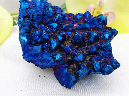 264gr 3dlg Aura kwarts cluster cobalt &amp; titanium