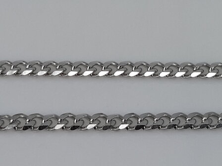 Edelstaal brede Gourmetschakel armband, L 18 en 20 cm