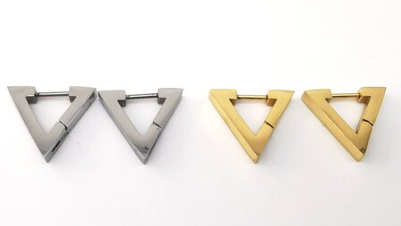 Driehoek - oorbellen - zilverkleurig - RVS 