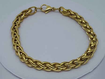 Geflochtene Halskette mit Armband &ndash; Foxtail Link &ndash; Edelstahl Edelstahl goldfarben.