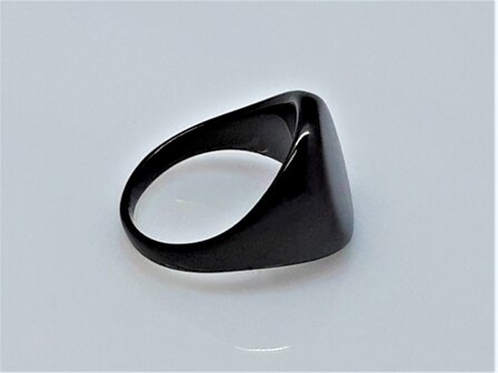 Zwart zegel edelstaal ringen, glad