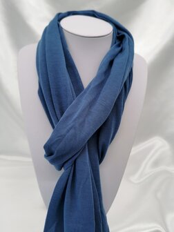Basis uni viscose sjaal marineblauw, 6 sts