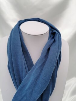 Basis uni viscose sjaal marineblauw, 6 sts