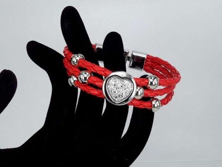 Armband, 3-teilig geflochten, metalfarbige Perlen