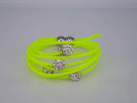 Armband van 10 NEON siliconen draden &agrave; 2mm, 7 kleuren