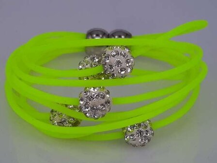 Armband van 10 NEON siliconen draden &agrave; 2mm, 7 kleuren