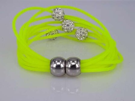 Armband van 10 NEON siliconen draden &agrave; 2mm, 7 kleuren