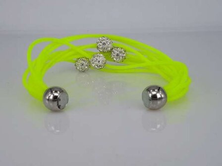 Armband van 10 NEON siliconen draden &agrave; 2mm, 7 kleuren