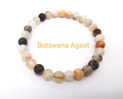 Botswana-Achat &ndash; 6 mm Perlenarmband