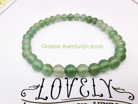 Groene Aventurijn  &ndash; 6mm Kralen Armband