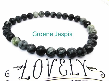 Groene jaspis  &ndash; 6mm Kralen Armband