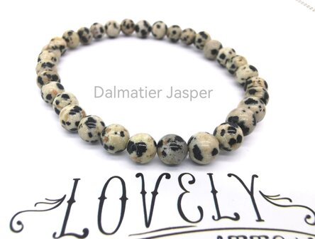 Dalmatiner Jaspis &ndash; 6 mm Perlenarmband