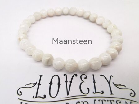 Mondstein &ndash; 6 mm Perlenarmband