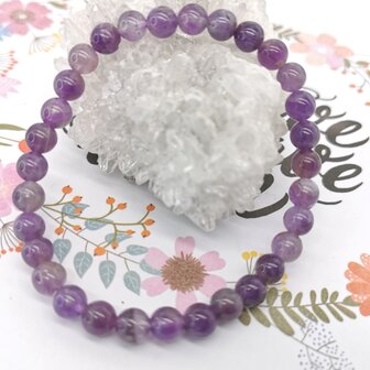 Amethyst &ndash; 6 mm Perlenarmband