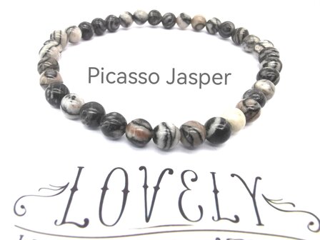 Picasso jaspis &ndash; 6mm Kralen Armband