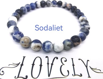 Sodaliet Frosted &ndash; 6mm Kralen Armband