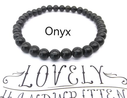 Onyx &ndash; 6mm Kralen Armband