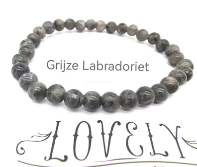 Grijze Labradoriet &ndash; 6mm Kralen Armband