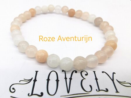 Roze Aventurijn &ndash; 6mm Kralen Armband