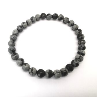 Schneeflocken-Obsidian &ndash; 6 mm Perlenarmband