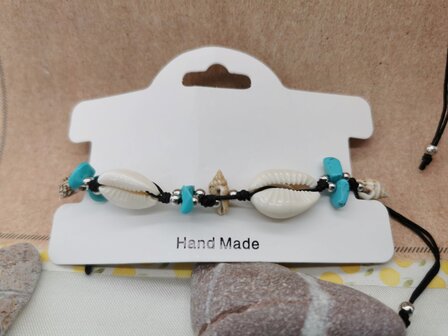 Set: Armband + Enkelbandje Bohemian met turquoise edelsteen.