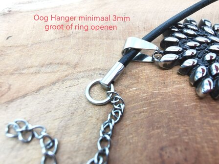 Leren Koord Ketting Zwart D3 mm