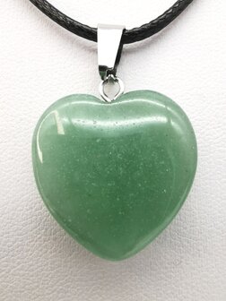 Ketting met Groene Aventurijn, edelsteenhanger, Hartje