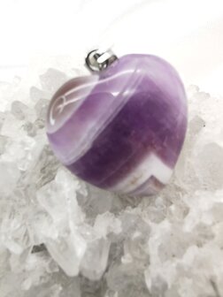 Amethyst, Edelsteinanh&auml;nger, Herzform.