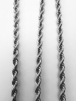 RVS Zilverkleurige twisted armband, 18, 20 of 22 cm