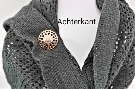 Magneet Broche &Oslash; 4 cm, Ros&eacute;kleur levensboom met strass steentjes.