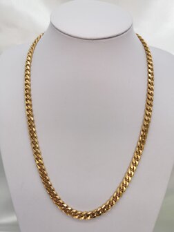 Set aus Edelstahl-Halskette und Armband mit goldfarbenen Gourmet-Link.