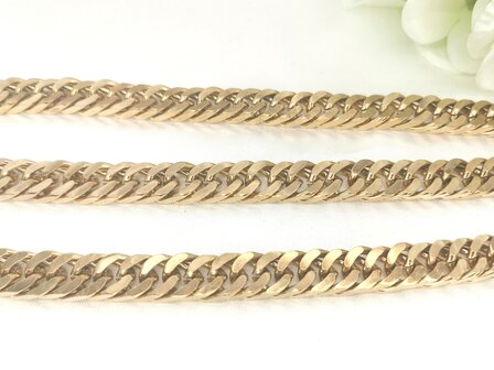 Edelstahl Halskette, goldfarbenes kubanisches Glied, Breite 11,5 mm