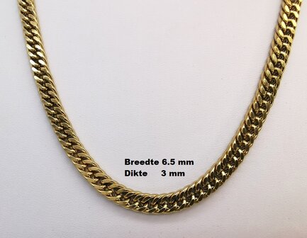 Set aus Edelstahl-Halskette und Armband mit goldfarbenen kubanischen Gliedern.