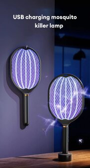 Elektrische Fliegenklatsche/-f&auml;nger, UV-LED-Lampe, stehend, handgehalten und hangend, usb